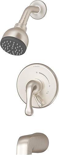 Symmons S-6602-1.5-TRM-STN Unity Single Handle 1-Spray - Grifo para bañera y ducha en níquel satinado - 1.5 GPM (válvula no incluida)