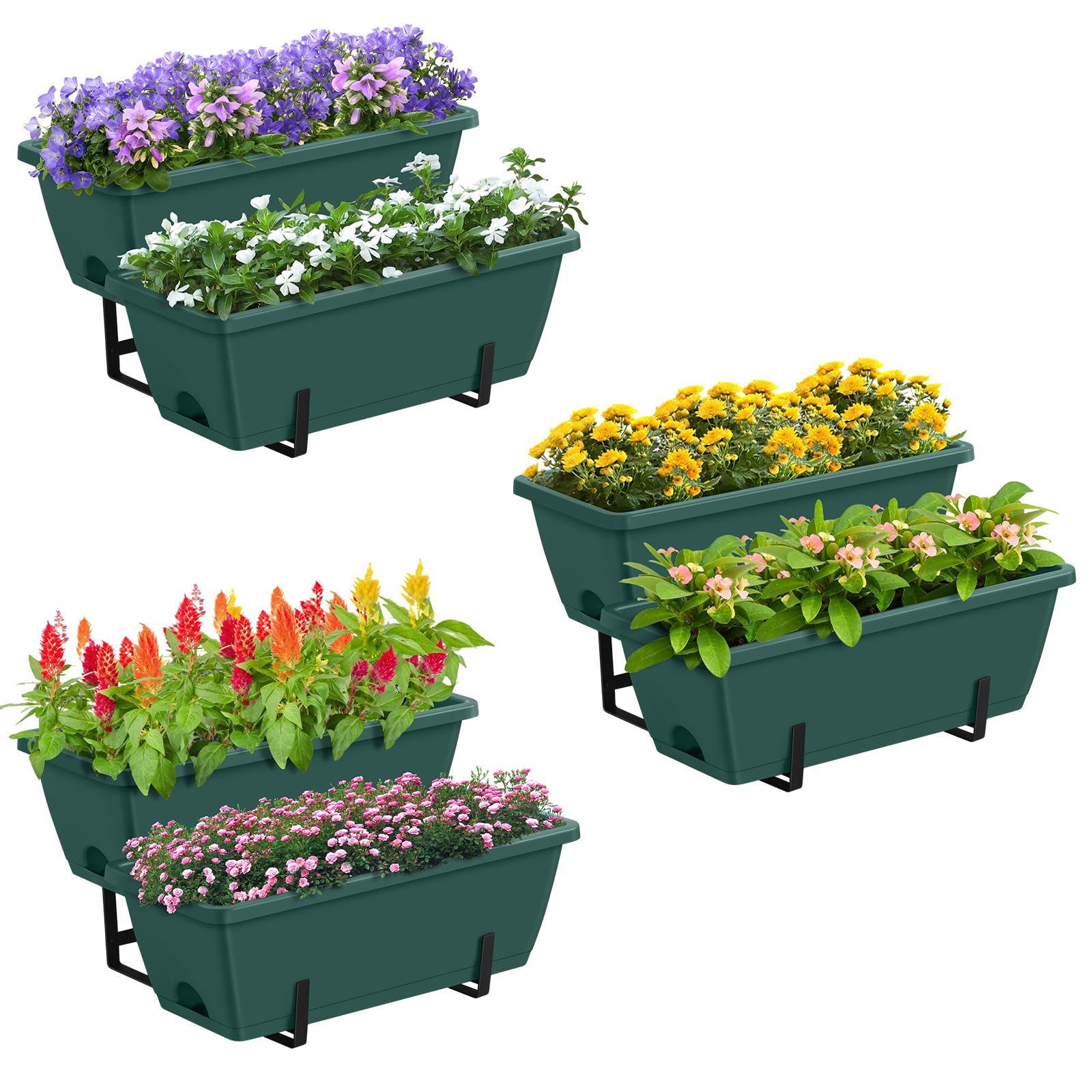 OYEALRaised Garden Beds Outdoor with Legs, 3 Pcs Herb Garden Planter with 2-Tier Planter Boxes for Growing Vegetables, Herbs, Flowers, Succulents, Green