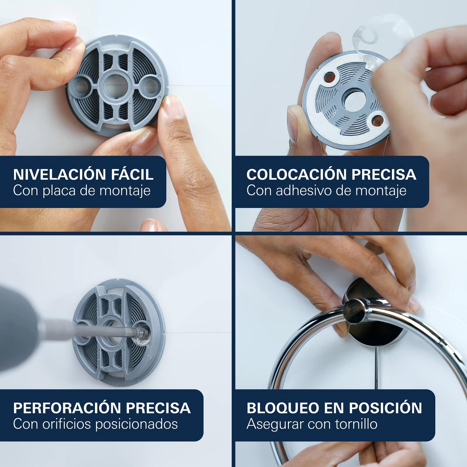 Grohe Start Cube QuickFix - Barra para toallas múltiple, cromo, para atornillar con QuickScrew, no pegamento, ref. 41099000