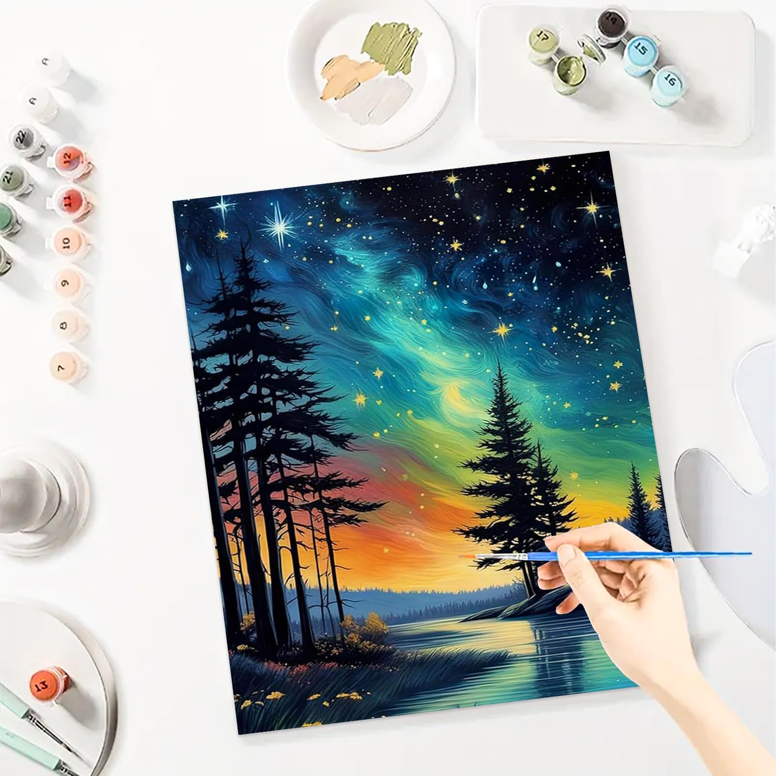 YALKIN Paint by Numbers Kits for Adults Painting by Number Kits On Canvas,Without Frame DIY Color Oil Painting Acrylic Paints,Home Wall Decor 16x20in/40x50cm - Image 8