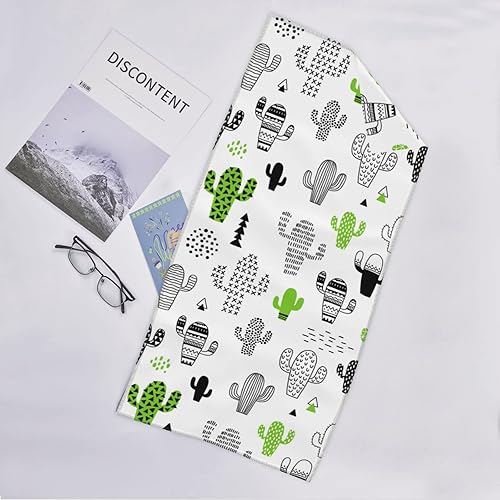 Miniatura 5 de Toallas de mano de cactus para baño, 15.7 x 27.5 pulgadas, toalla de baño de microfibra súper suave absorbente para platos, hotel, playa, gimnasio y