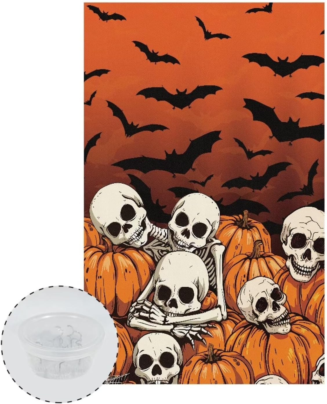 Headrest Cover for Recliner Chair Skull Pumpkin Print Chair Protectors Covers Halloween Decorations Decor Couch Headrest Covers Non-Slip Sofa Head Rest Cover for Living Room Home 2 Pcs