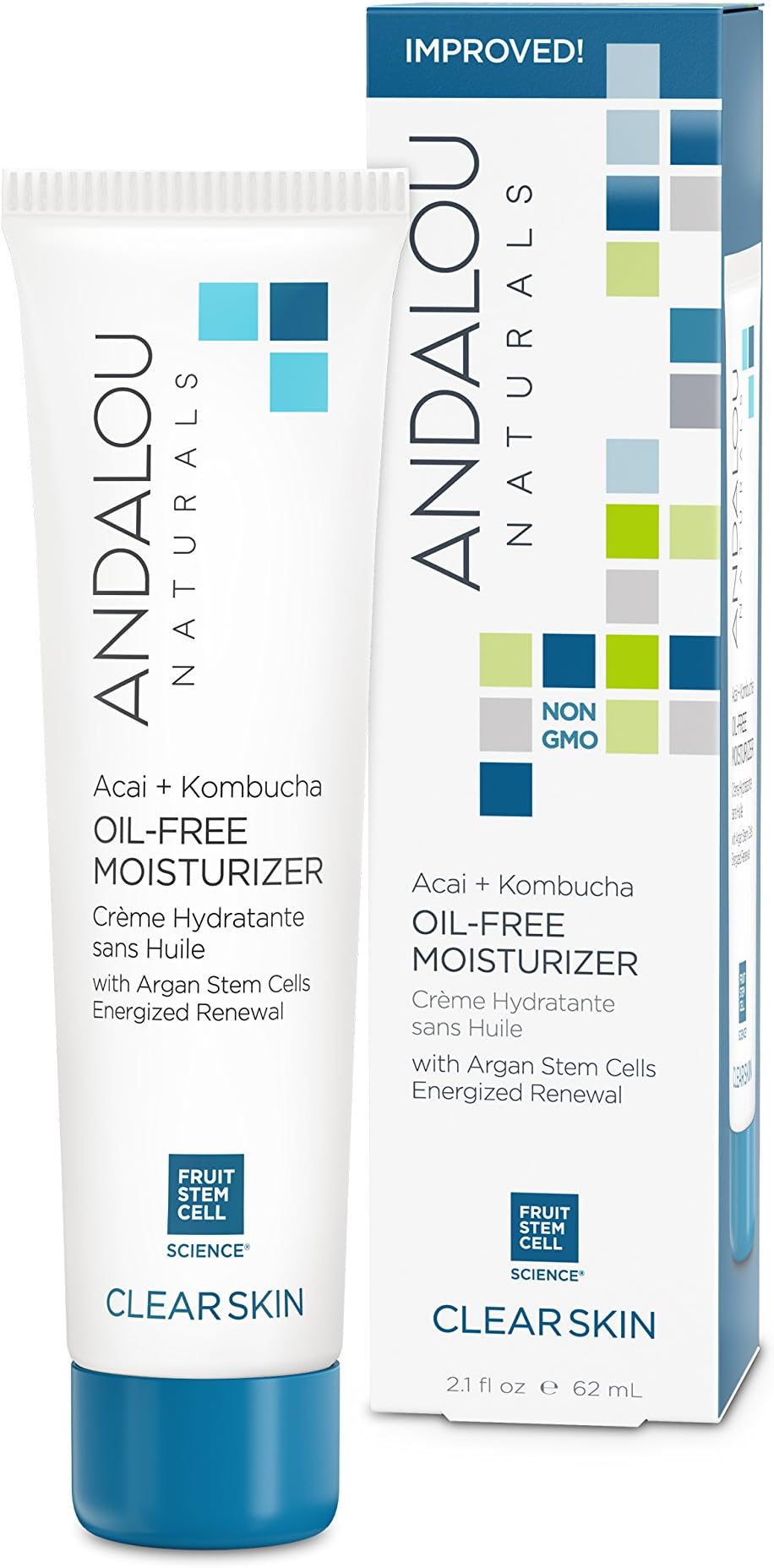 Andalou Naturals Acai + Kombucha Oil-Free Moisturizer, White Tea, 2.1 Fl Oz