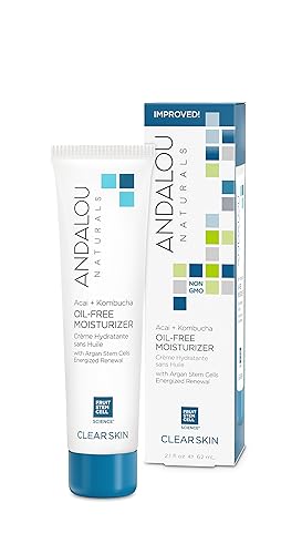 Andalou Naturals Acai + Kombucha Crema hidratante sin aceite, té blanco, 2.1 onzas líquidas