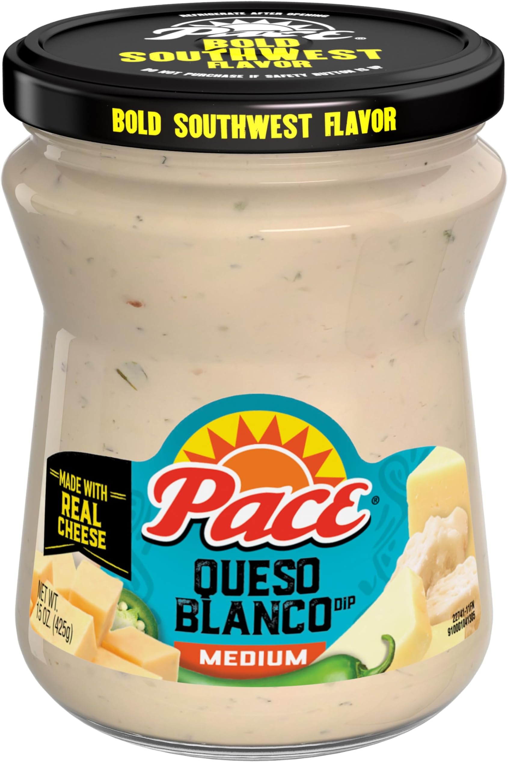 Pace Medium Queso Blanco Cheese Dip, 15 oz Jar