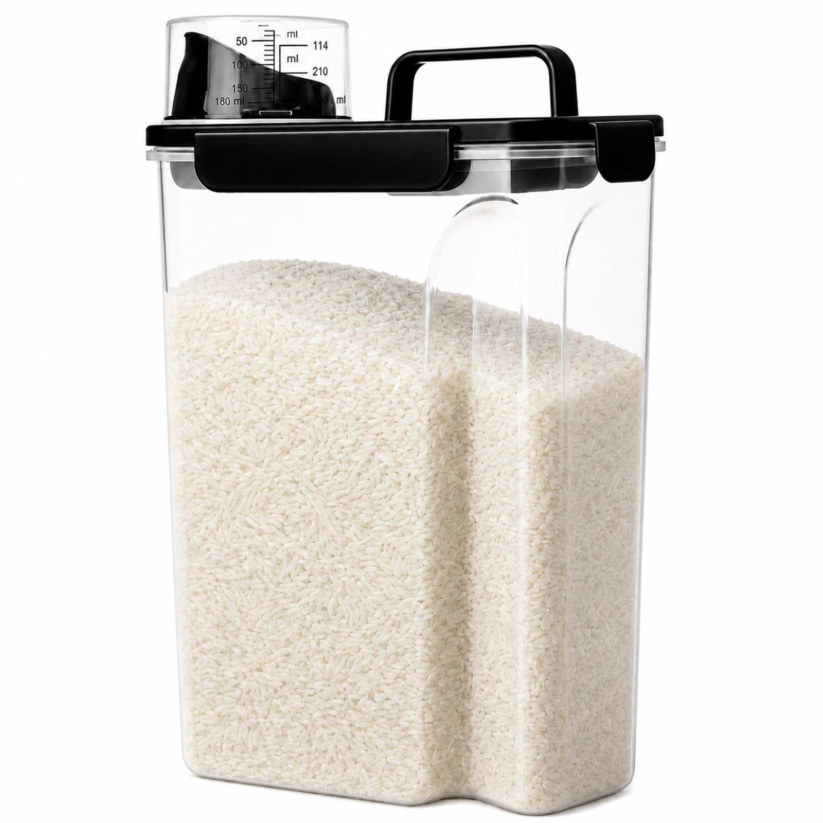 View 1 of 10 Lbs Rice Storage Container Dispenser, Slim Food Bin for Cereal, Flour