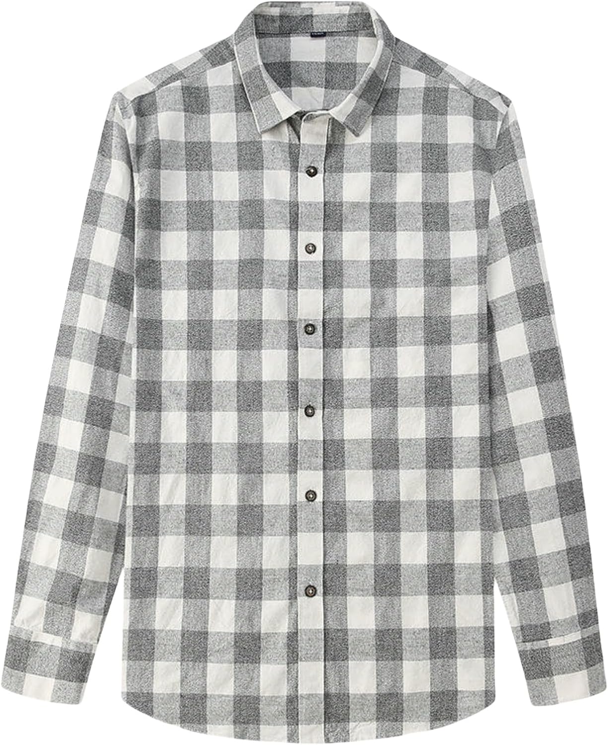 Men's Autumn Winter Cotton Plaid Korean Style Slim Fit Casual Long Sleeve Shirt