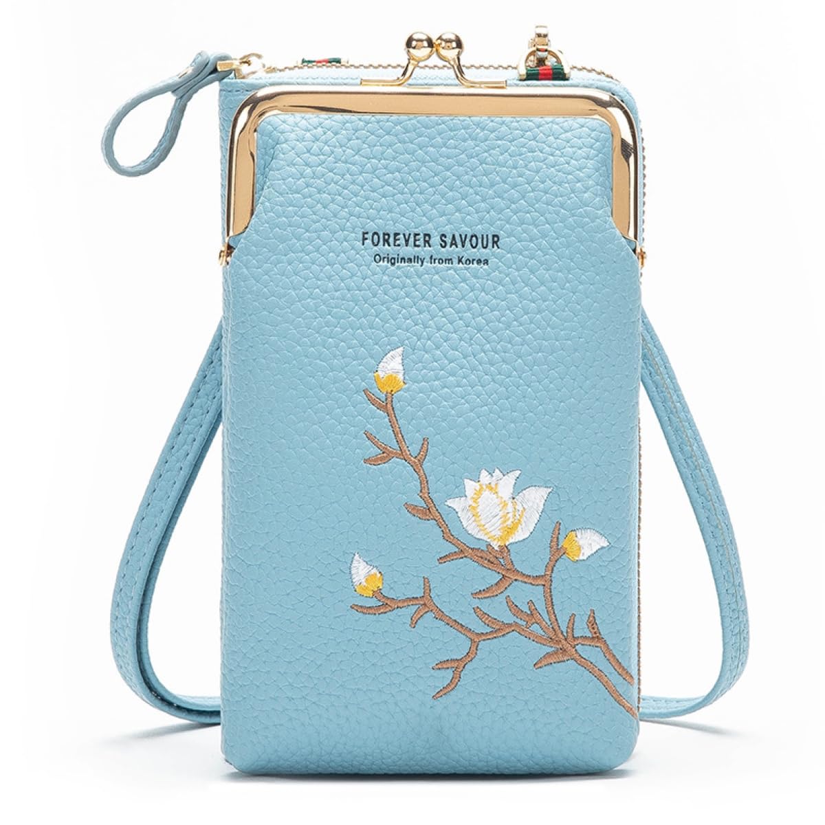 MOMISY Mobile Bag Cellphone Sling Bag Card Holder Wallet Handbag Crossbody multi-function Shoulder Bag for Girls & Women-Embroidery (Blue) (B0CDKP3P9L) Amazon Price History, Amazon Price Tracker