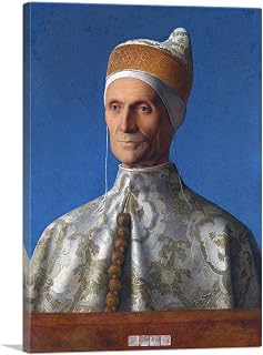 ARTCANVAS Portrait Of Venetian Doge Leonardo Loredan 1501 Canvas Art Print Stretched Framed Painting Picture Poster Giclee Wall Decor by Giovanni Bellini - 40" x 26" (1.50" Deep)