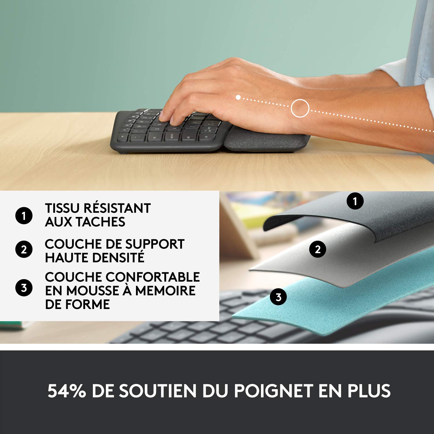 Logitech, ERGO K860 et MX Vertical, Ensemble clavier et souris sans fil ergonomiques, rechargeable, Bluetooth ou USB, soutien du poignet, compatible ordinateurs portables/PC/Windows/Mac