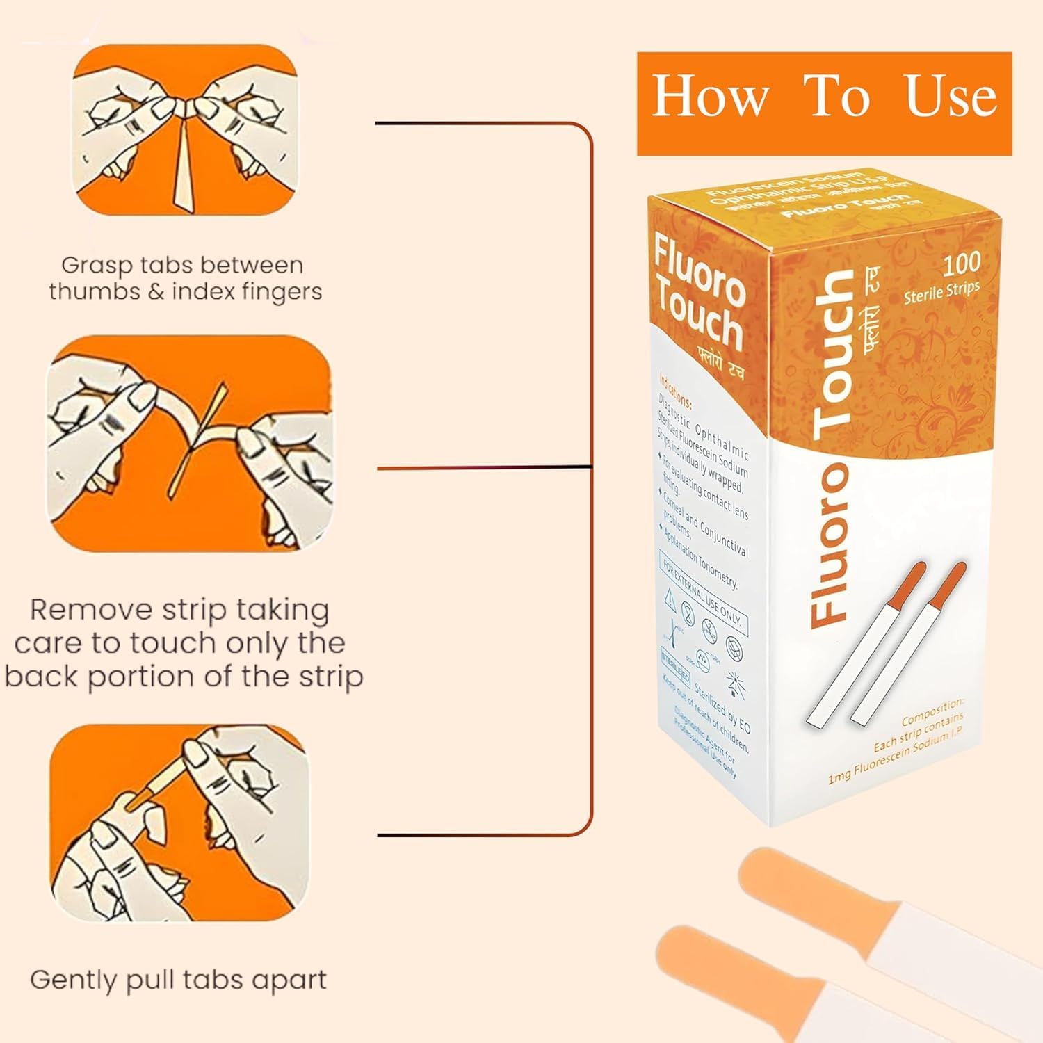Ophthalmic Fluoro Touch Strips - 100