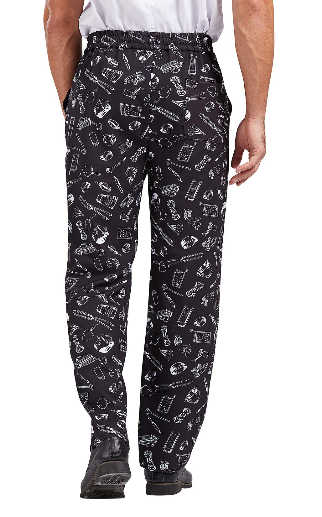 Nanxson Unisex Professionali Pantaloni da Cuoco Uomo Cotone Pantaloni da Chef Elastico Pantaloni da Lavoro Stampati CFM2007