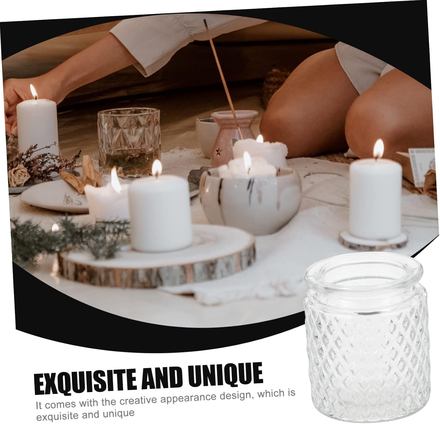 3pcs Transparent Glass Candle Jar Holder Creative Container Wax Candle Can for Home Decor Banquets and Romantic Dinners