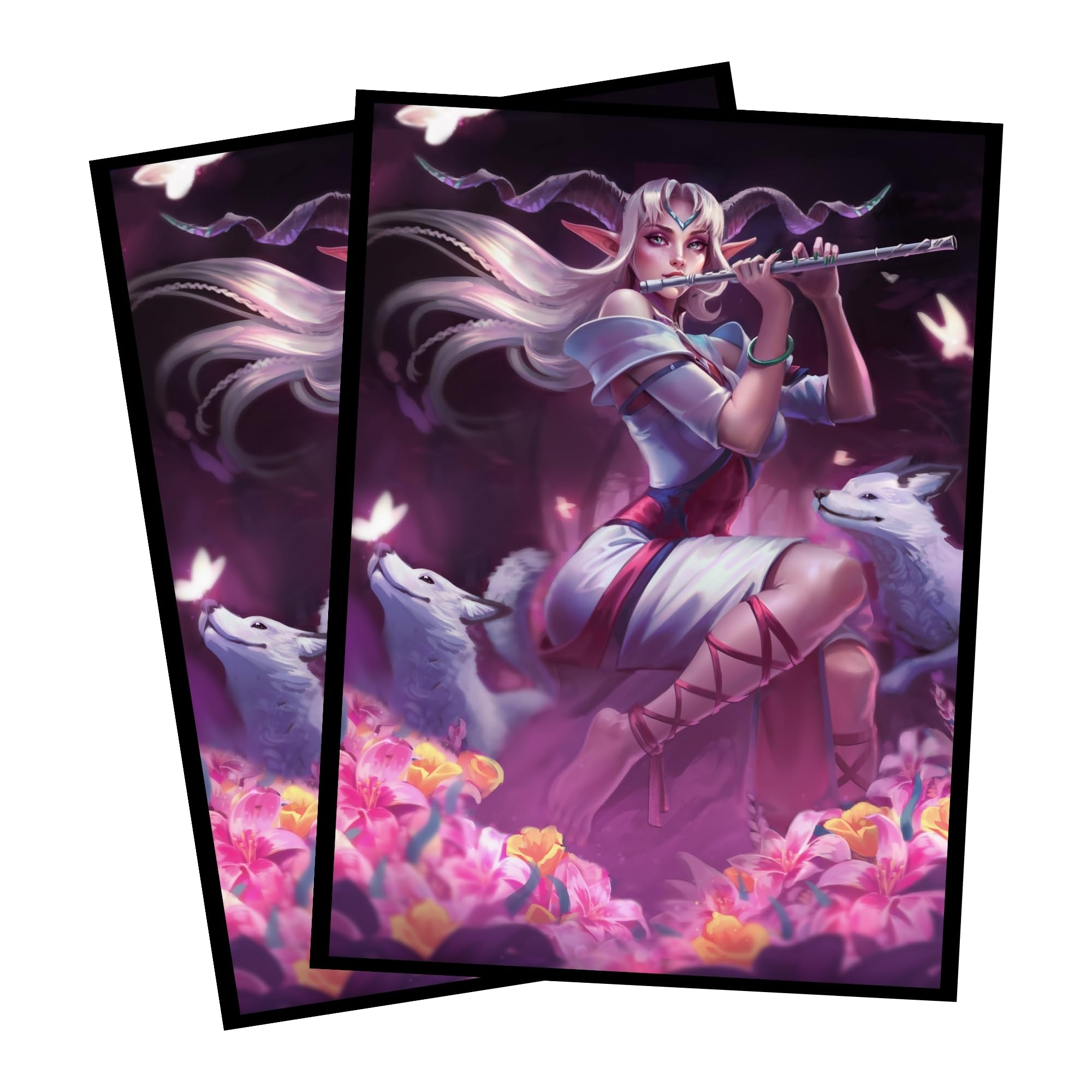 (Elven Eclipsed) 100% Hand-Drawn 100ct Textured Matte TCG/MTG Card Art Sleeves by Realm Guard