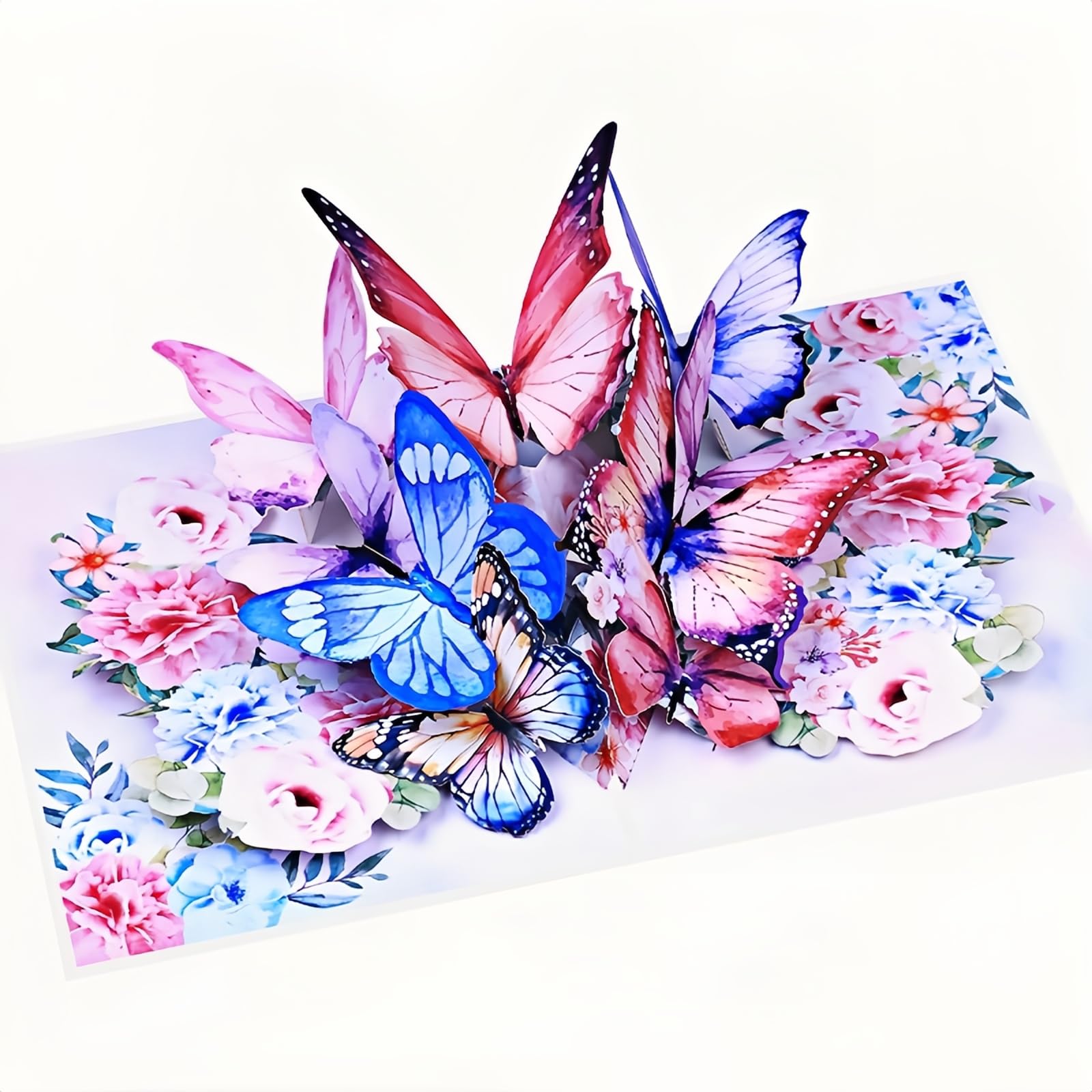 Steelhill Greeting Cards with Envelopes, Pop-up Style,Butterfly Card for Mother's Day Valentines Day birthday Thinking of You Card for Wife,Girlfriend (Cute Butterflies)