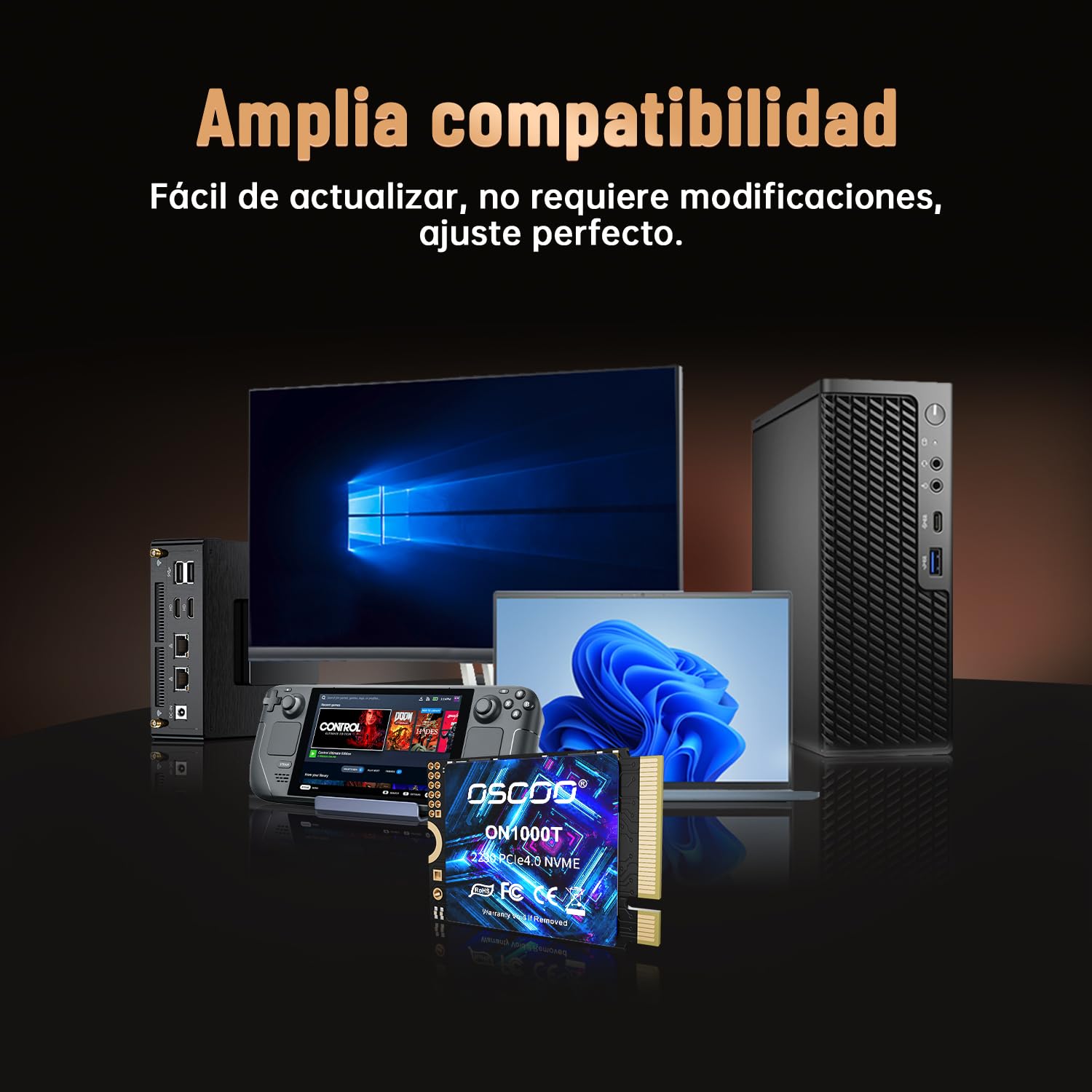 512GB M.2 2230 NVMe PCIe 4.0 5200/4000MB/s Interno | 3D NAND, SSD interno de alto rendimiento para Steam Deck, laptops y Mini PC. Velocidades ultrarrápidas.