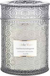 La Jolíe Muse Duftkerze im Glas, Dunkle Beere & Bergamotte, 550g, Natürliche Kerze für zu Hause, 80 Stunden Lange Brennzeit, Weihnachten Geschenk Kerze