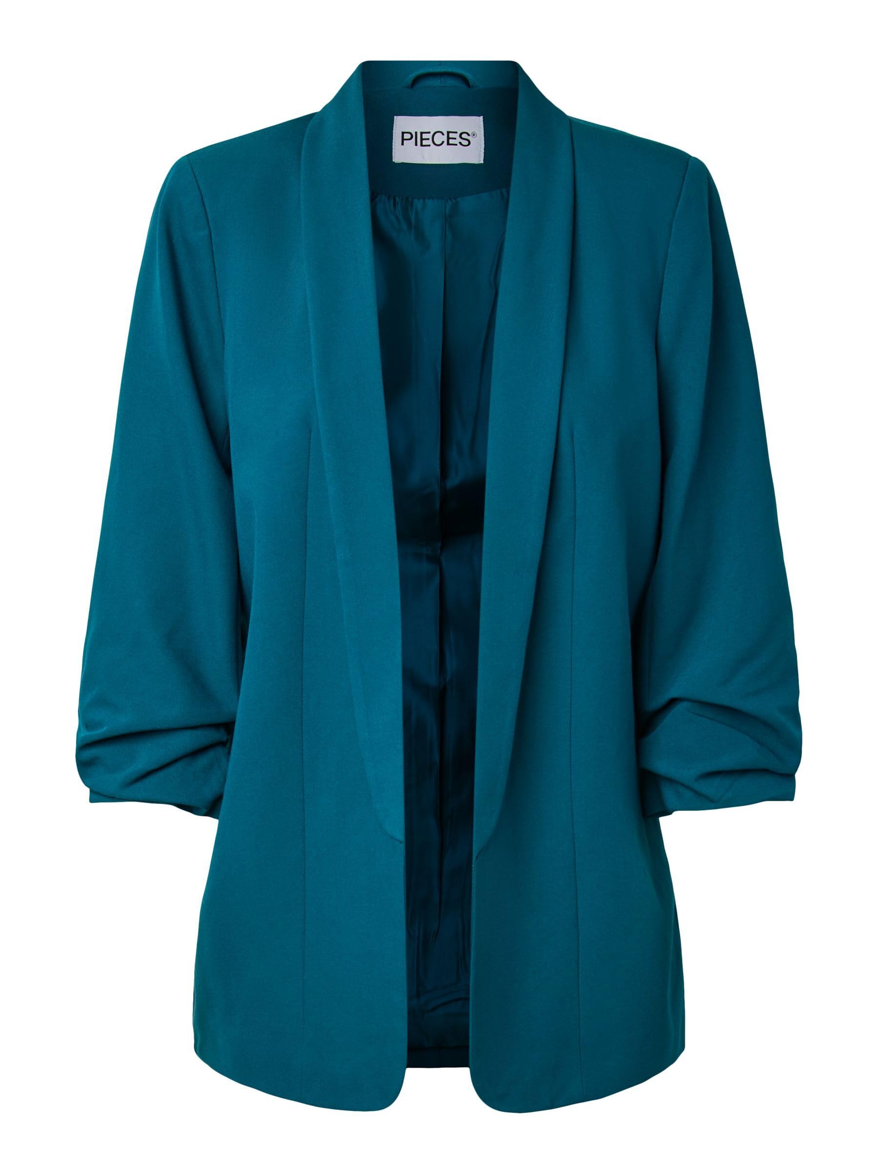PIECES Women's PCBOSS 3/4 Blazer NOOS Blazer, Deep Lagoon, S