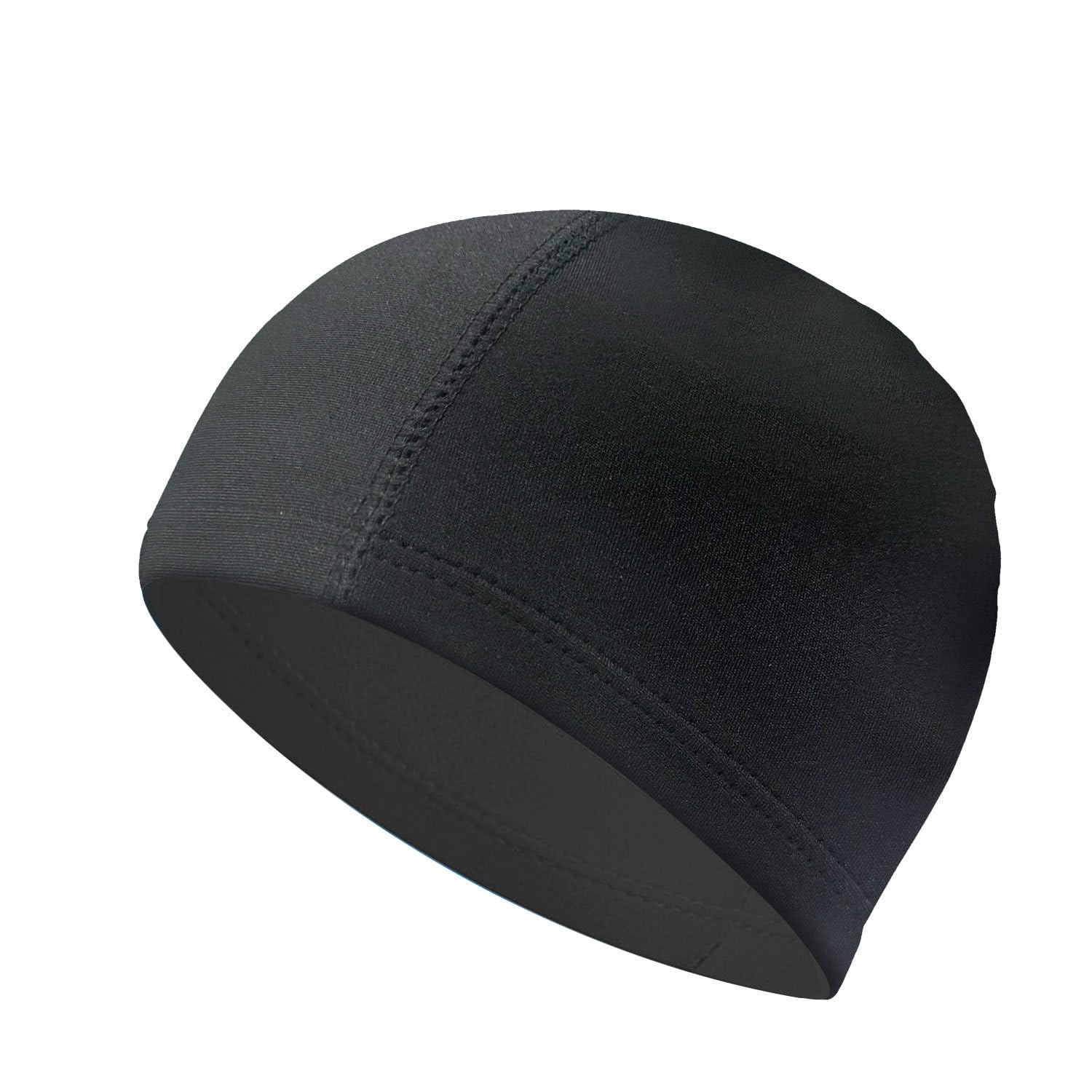 Black Fabric Swimming Cap, Unisex Stretch Swim Cap Comfortable Light Swim Hats for Men and Women