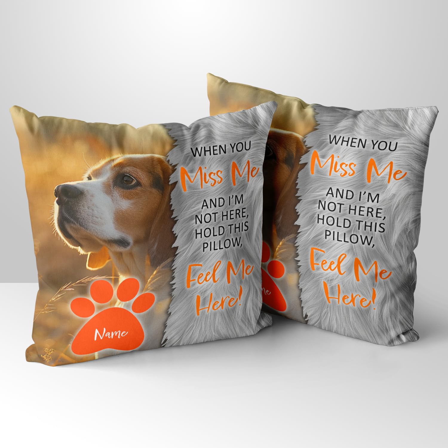 Sentiment House Personalized Pet Memorial Pillow – Dog & Cat Memorial Gift - Remembrance for Loss of Pet - Customizable Throw Pillow - Pet Loss - Comfort Gift (Design 1)