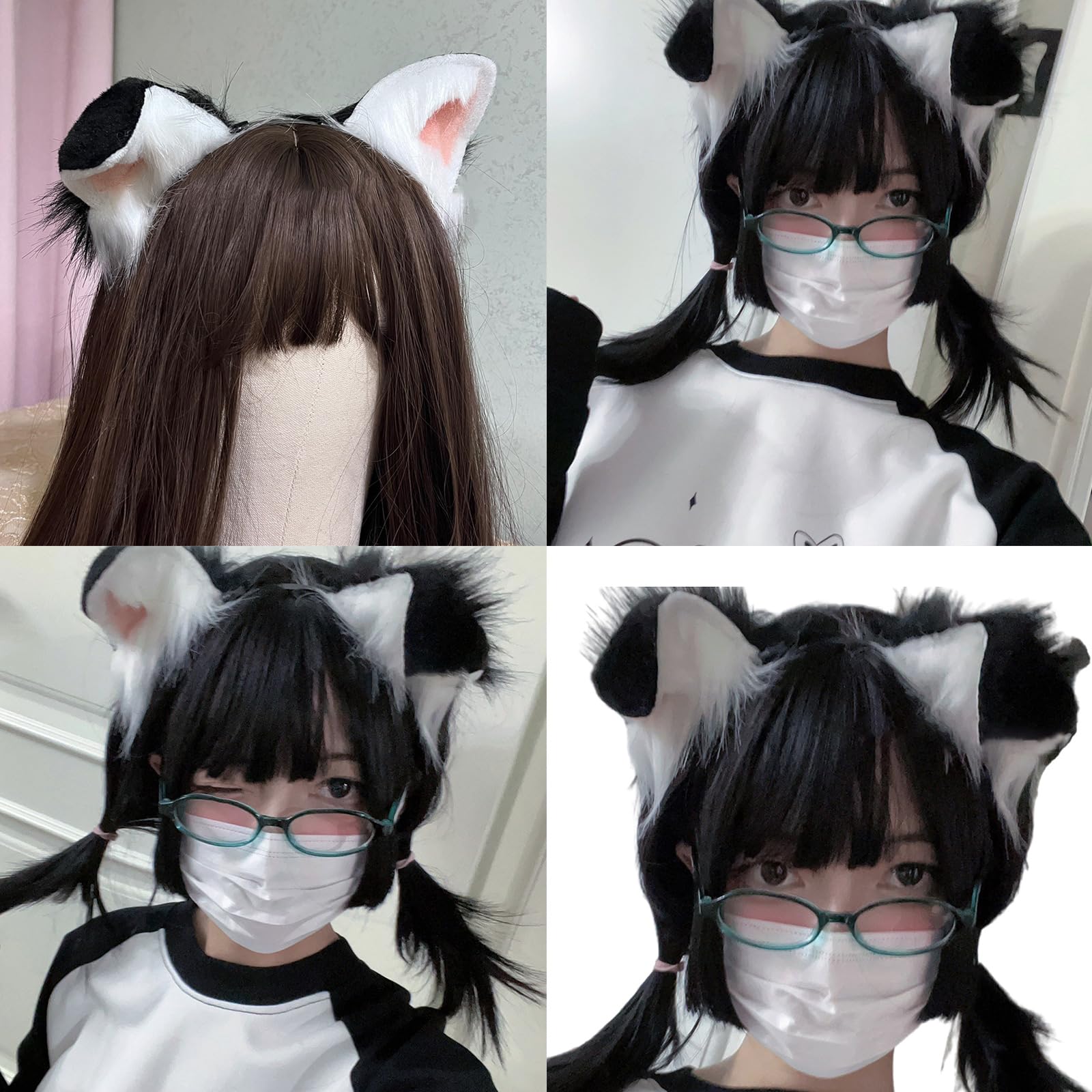 HEYZAKKA Furry Dog Canine Ear Head Accessory Cartoon Headpieces Headwear For Costume Parties And Role Playing Gatherings