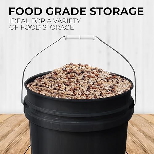 Miniatura 30 de EconoHome Contenedor de cubo rojo de 5 galones sin tapa, asas de metal con agarre de plástico para un fácil transporte, fácil de apilar y almacenar