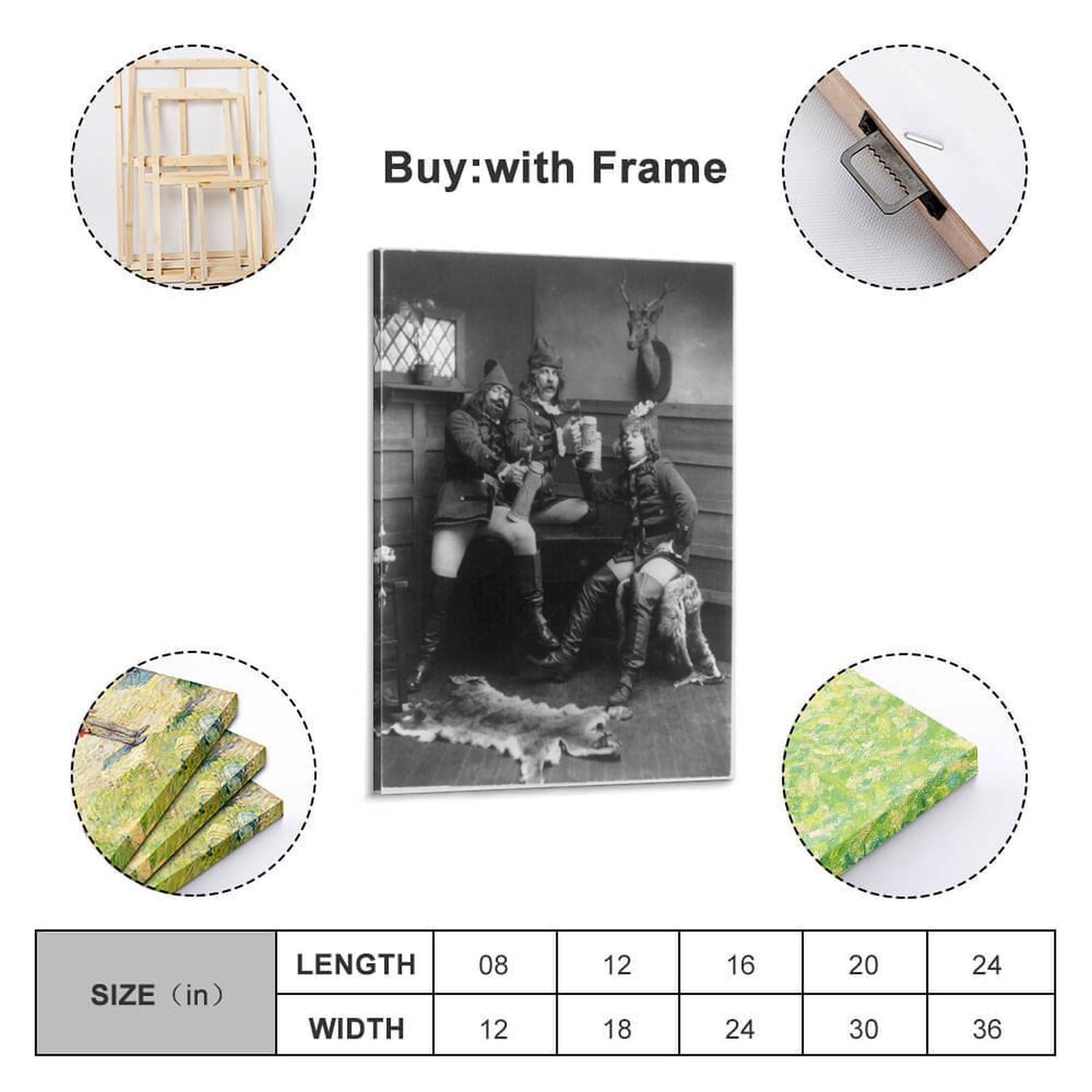 Lienzo decorativo con diseño de cerveza de prohibición en blanco y negro, para decoración de cóctel, cervecería, póster decorativo de pared e impresión artística moderna para dormitorio familiar, 60 x