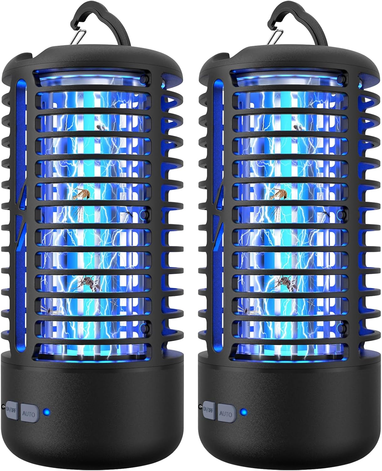 Rechargeable Bug Zapper（2 Pack）, Portable Electric Mosquito Killer for Indoor & Outdoor, Fly Trap for Camping, Patio, Garden, Kitchen, and Porch(White)