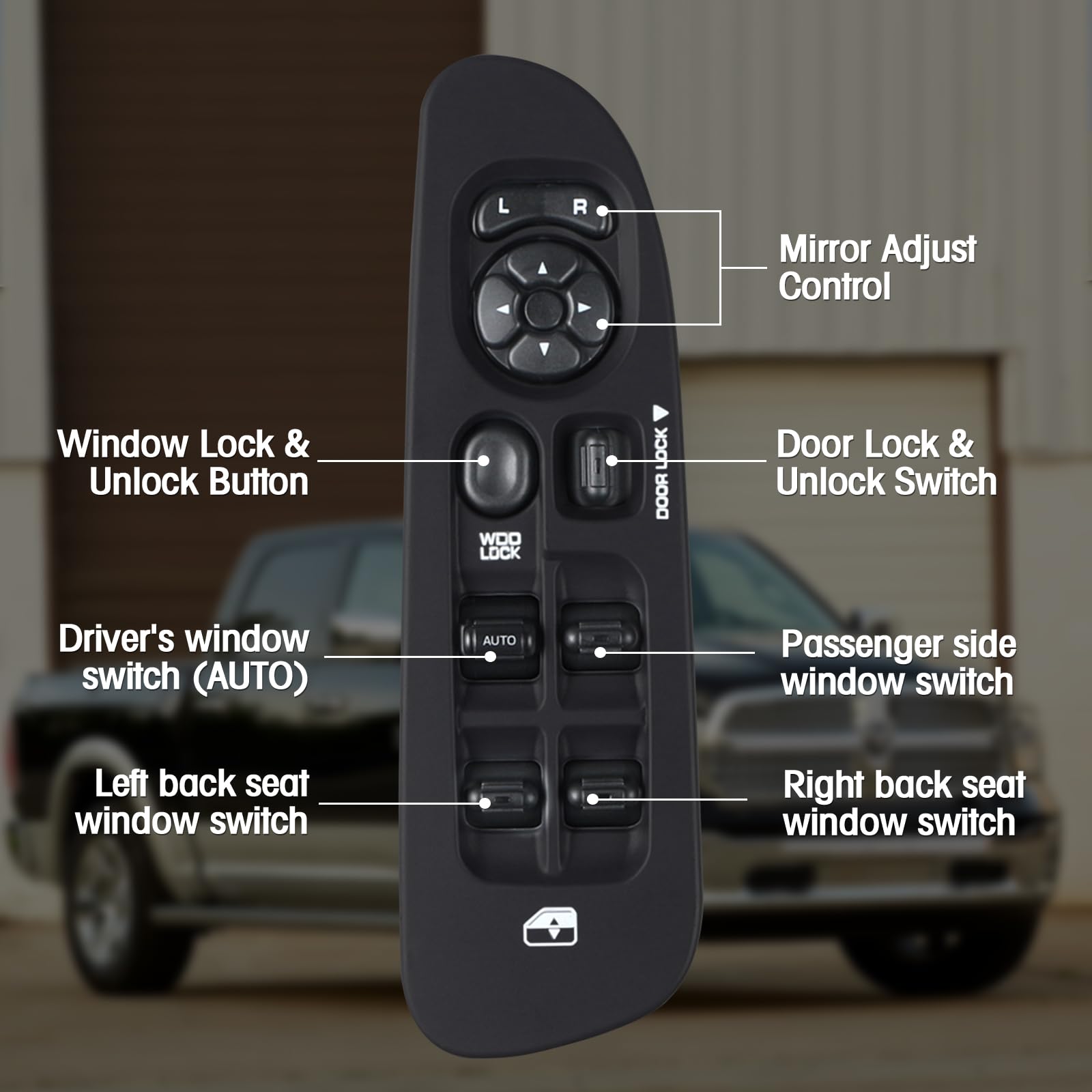 Power Window Switch ACmango Master Bezel Set For 2002 2009 Dodge Ram power-window-switch-acmango-master-bezel-set-for-2002-2009-dodge-ram