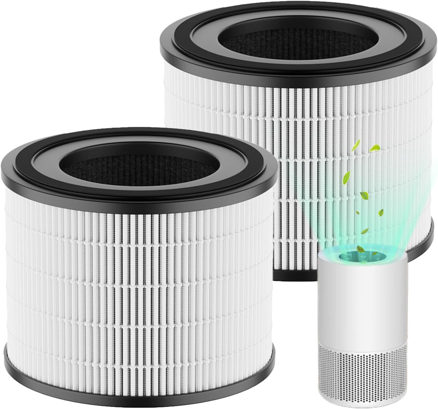 AP-S0610L Filter Replacement, 3-in-1 H13 True HEPA & Activated Carbon Filter, Compatible with MOO-KA AP-S0610L Air Purifier, 2 Pack