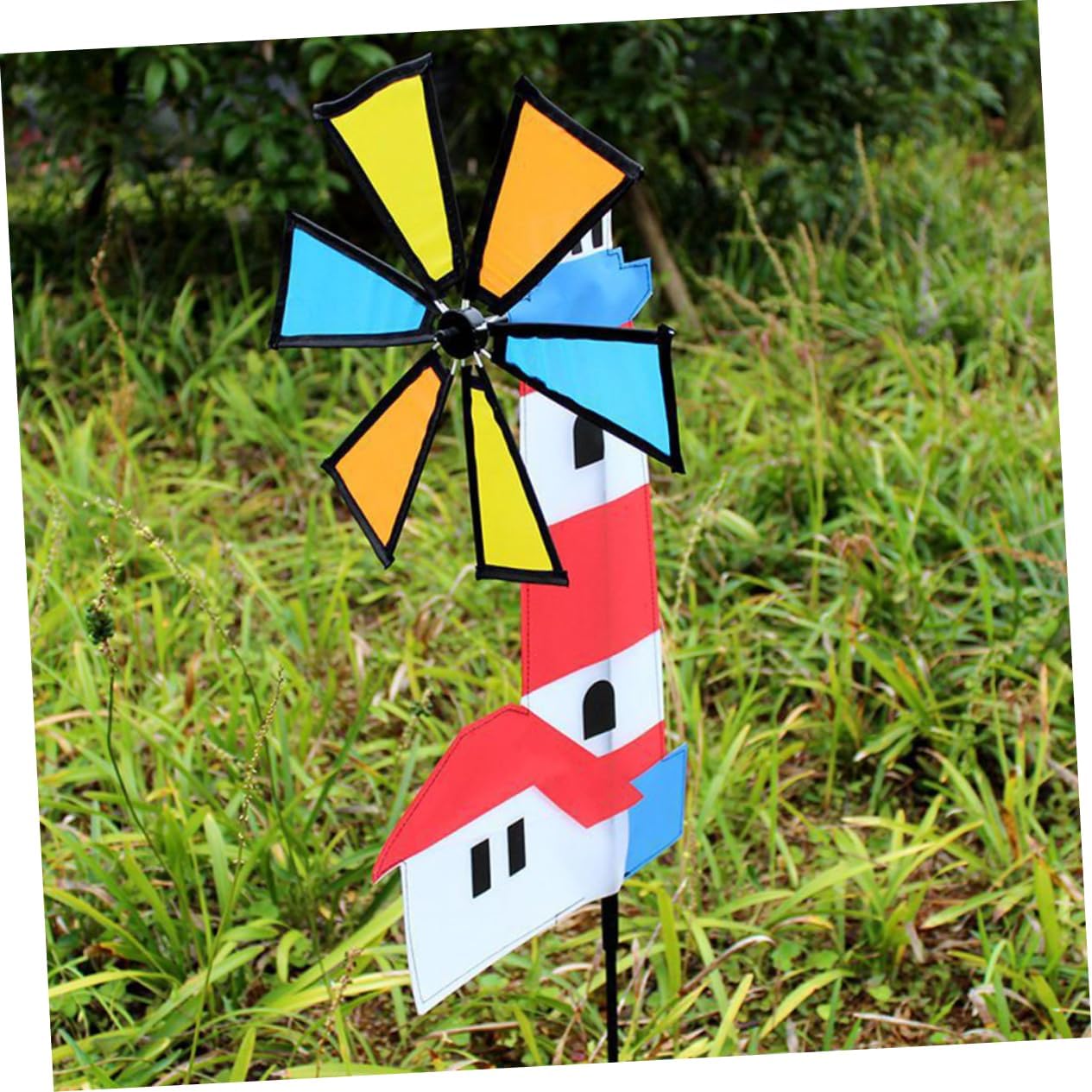 Colorful Six-Wheeled Windmill Toy for Boy Girl Lightweight for Outdoor Garden Decor Decoration for Lawn and Play Areas