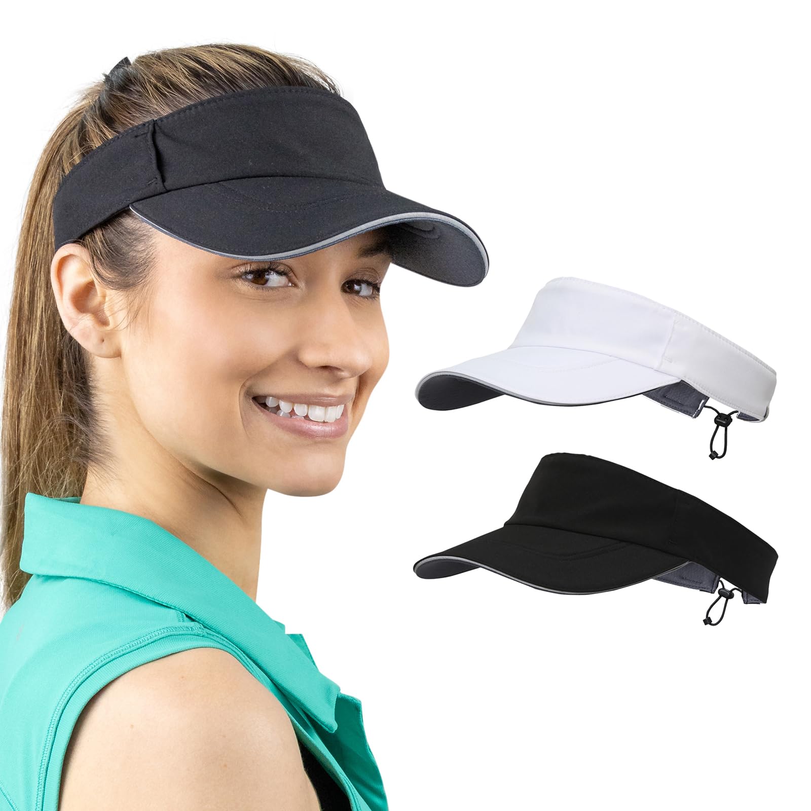 TrailHeads Visor Cap Damen - Sonnenschild Damen zum Laufen, Golf und Tennis – Recyceltes Tennis Cap Damen