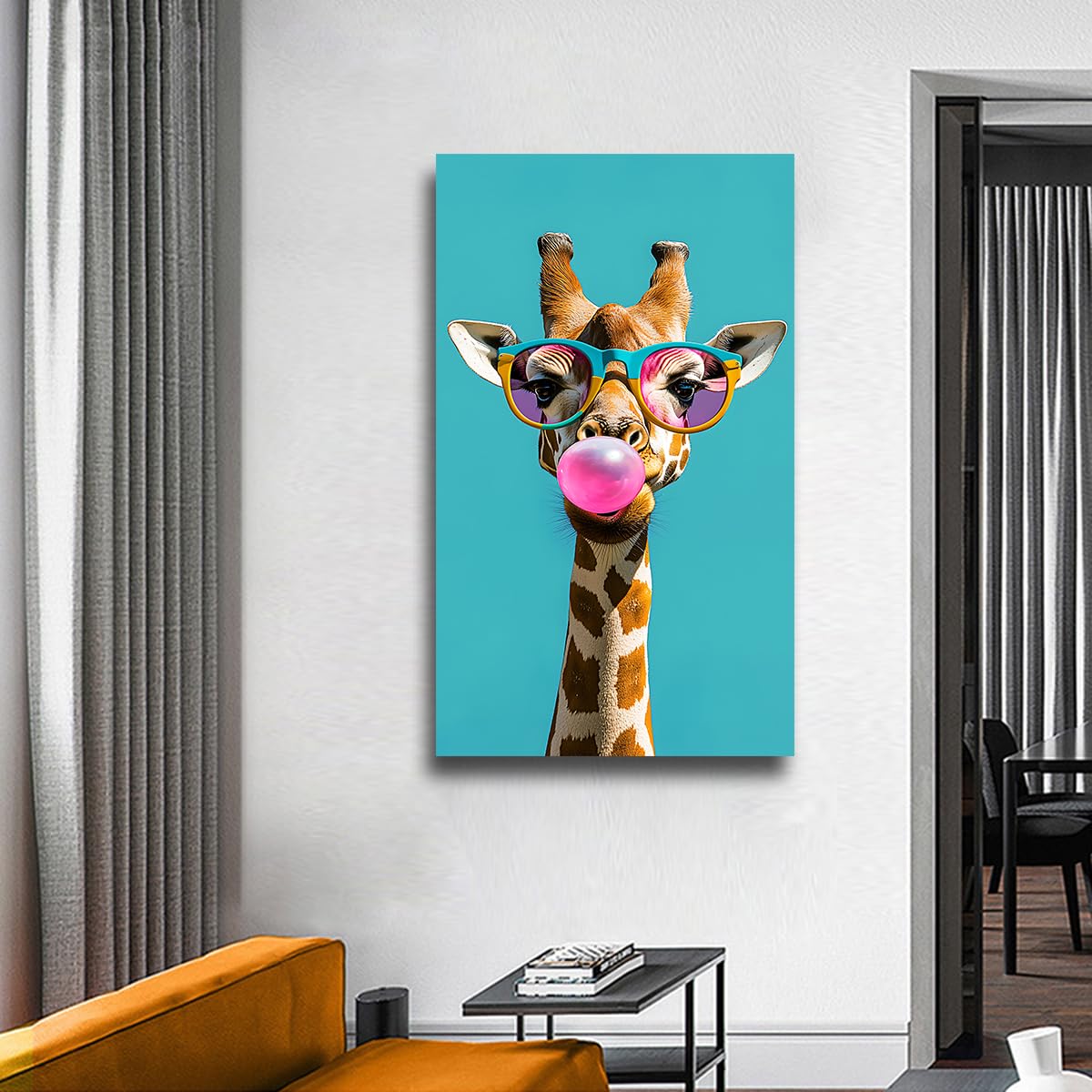 Płótno żyrafa kolorowe okulary przeciwsłoneczne Pop Art 50x100cm