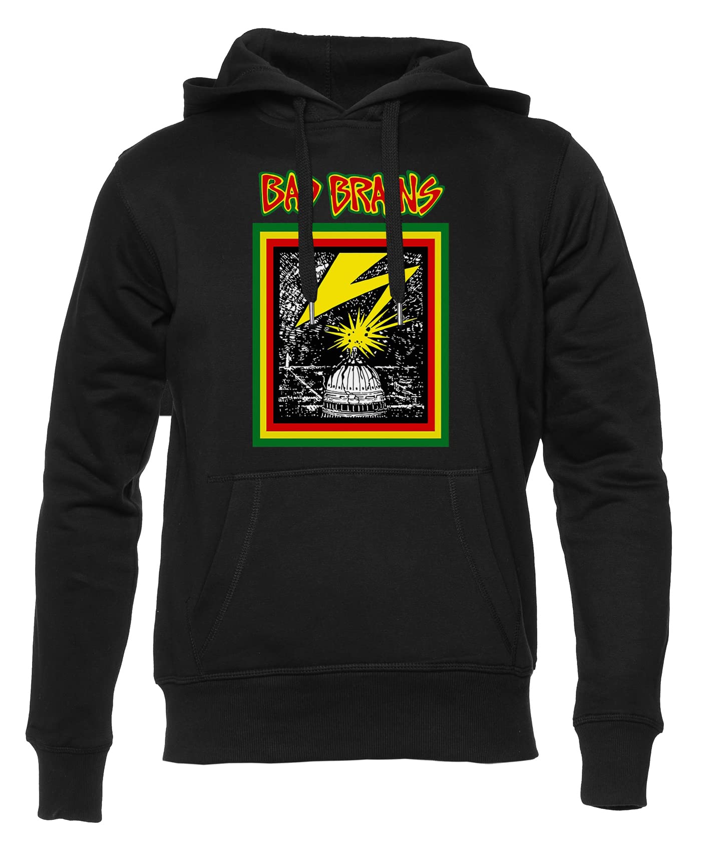 Bad Brains Bad Brains Felpa con Cappuccio Unisex Uomo Donna Nero Manica Lunga Hoodie Men's Women's Black