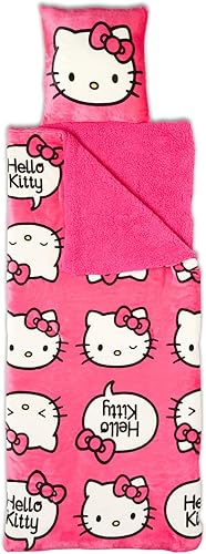 Northwest Hello Kitty Silk Touch - Bolsa de dormir Sherpa (27 x 56 pulgadas), color rosa