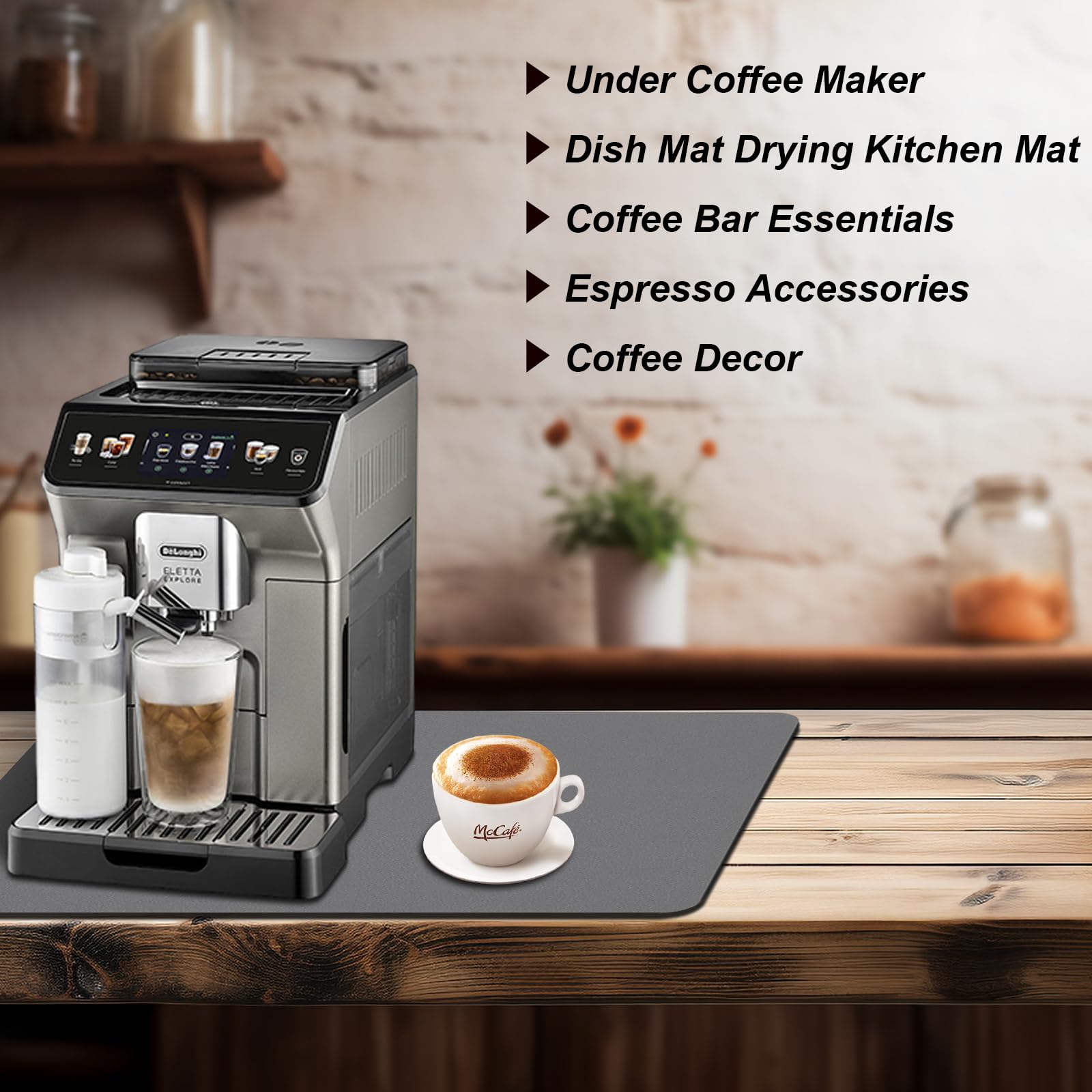 Tappetino Per Macchina Caffè E Lavello - Pelle E Gomma, 30x40cm, Assorbente, Antigraffio - Foto 6