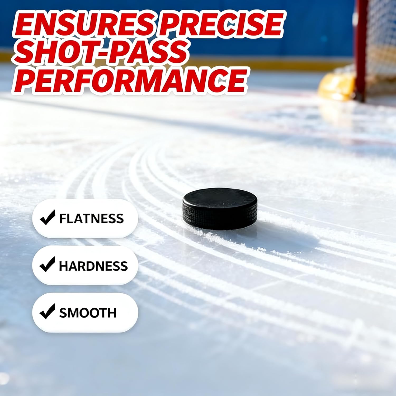 Official Ice Hockey Pucks, Black Vulcanized Rubber, 3 Inch Regulation Size, 6 oz, Professional Training and Game Play, 48-Pcs Puck with Storage Tube