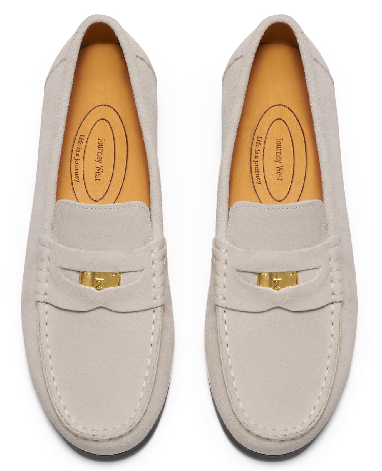 Journey West Ivy Style Suede Slip-on Penny Loafers Shoes for Women