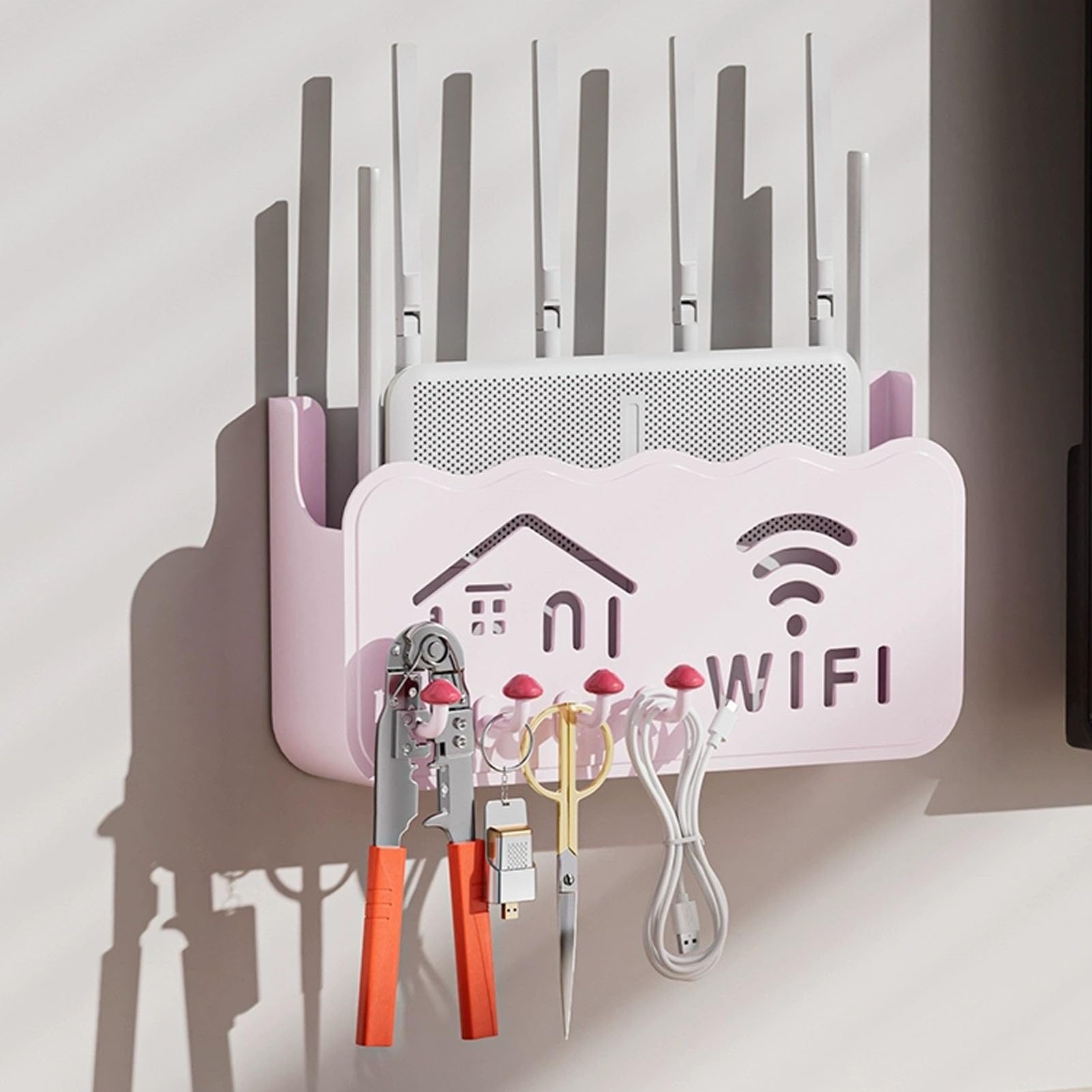 Wall Mounted Router Storage Box - Decorative Router Organizer & Modem Hider for Home & Office, Stylish Cover to Conceal Cables & Optimize Space