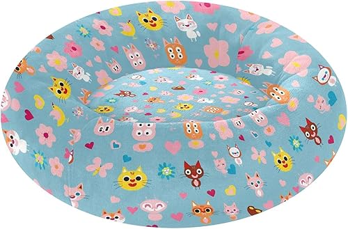 Miniatura 1 de KLL Simple Cartoon Cats Warm & Soft Pet Cat Bed fluffier Cat Cave Bed for Small Size Pets Sleeping cama elevada para Perros Grandes