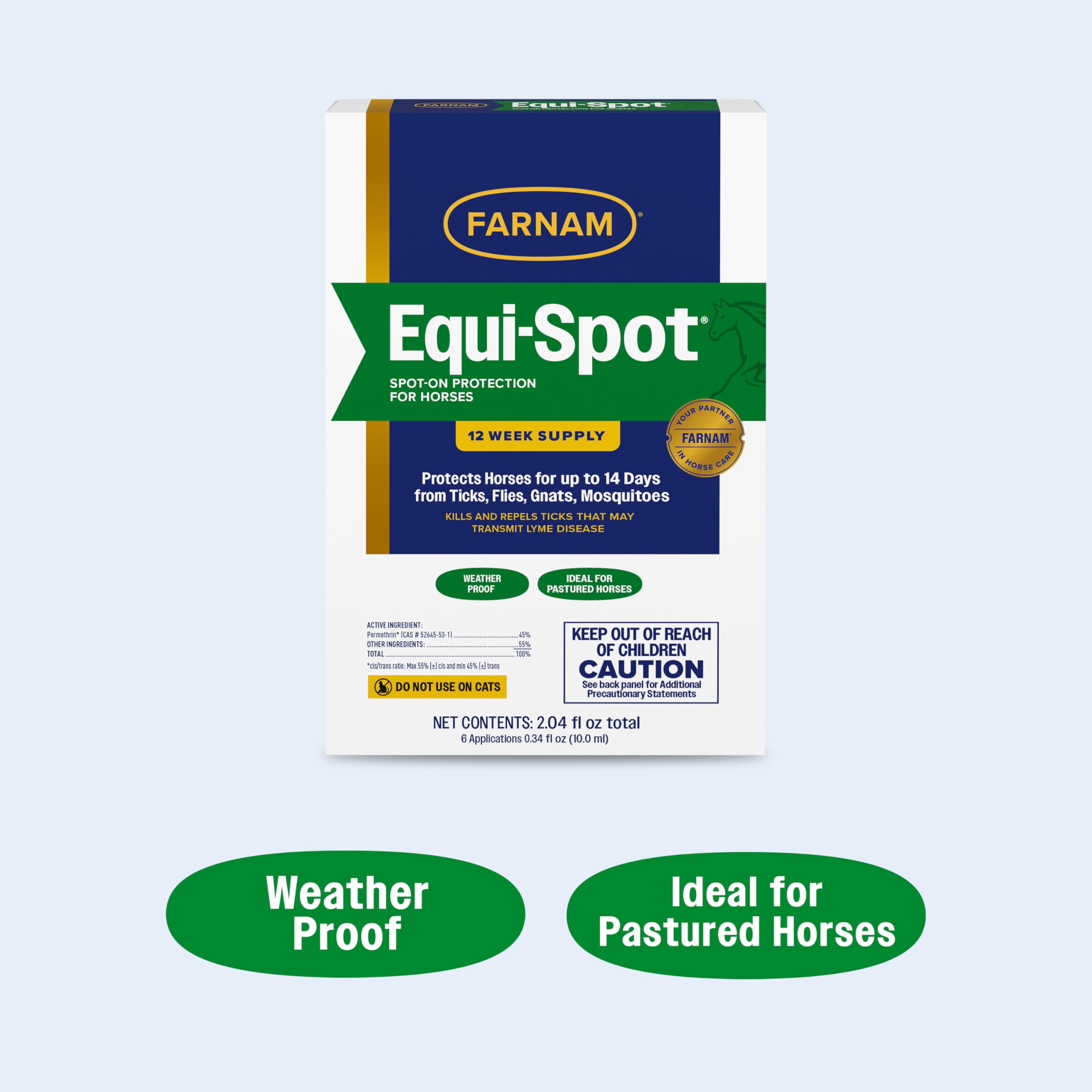 Farnam Equi-Spot, Horse Fly Control, Long-lasting Protection, 6 Applications, 12-Week Supply for One Horse - image 8