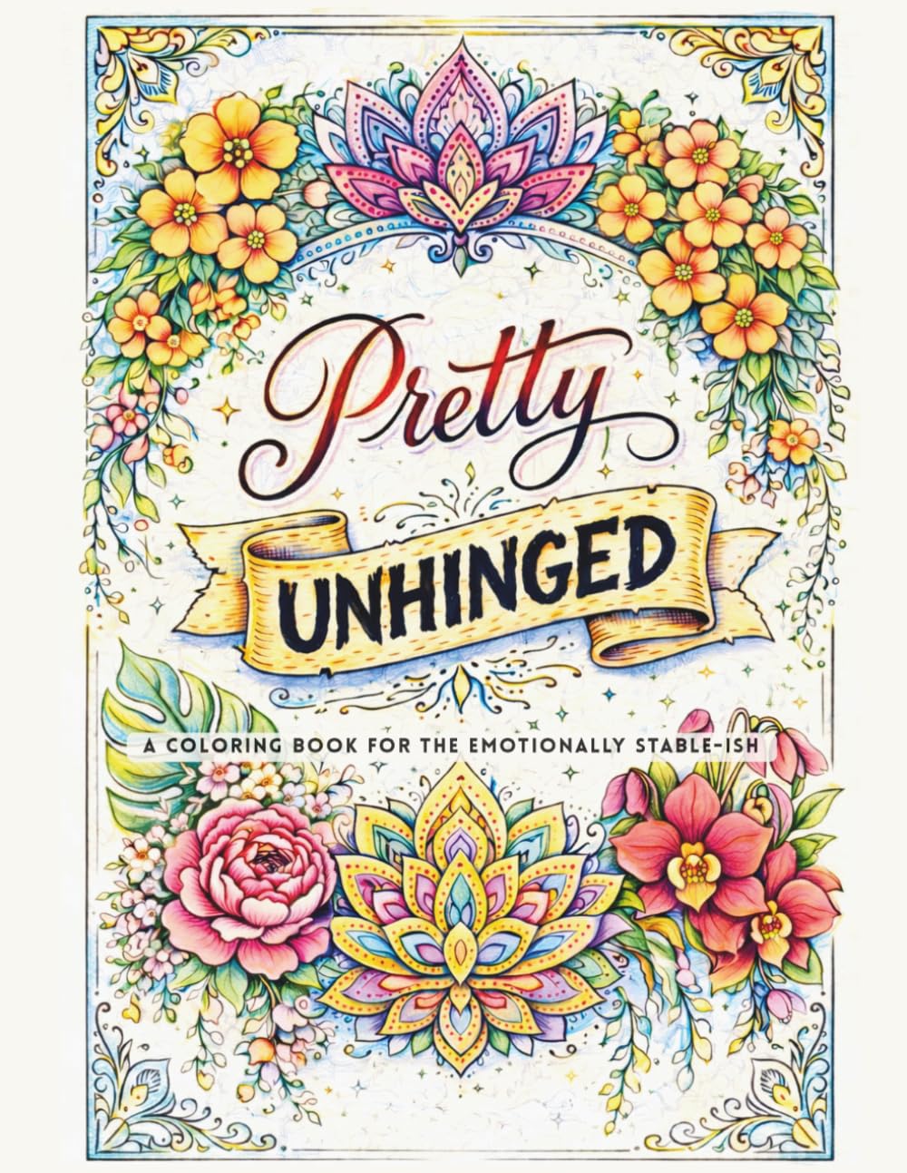 Pretty Unhinged: A Coloring Book for the Emotionally Stable-ish: A Funny Adult Coloring Book for Stress Relief, Anxiety, & Self-Care with Sarcastic ... to Help You Relax, Unwind & Calm Overthinking
