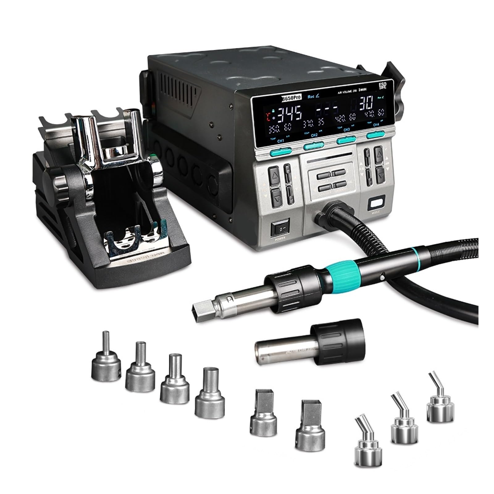 Stacja lutownicza, 8650Pro 1300W Hot Air Rework Station, Curve Mode Digital SMD