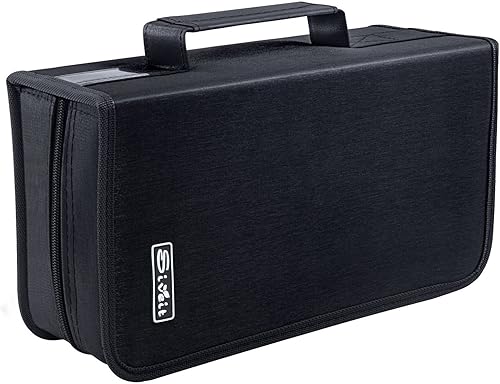 Funda de almacenamiento para CD y DVD, con capacidad para 128 unidades, organizador de CD, carpeta de CD, cartera portátil de CD para viajes en casa