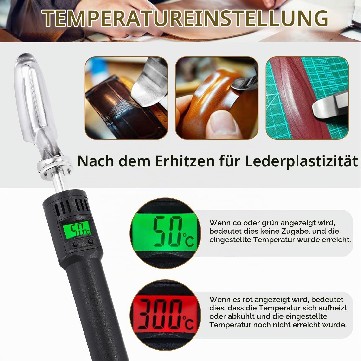 Zerodis Mini-Bügeleisen für Bastelquilten, 220 V Temperaturregulierbare Mini-Lederbügeleisen Anti-Falten-Haushaltsbügeleisen für Lederbekleidung Nähen & Schuhe(EU-Stecker)