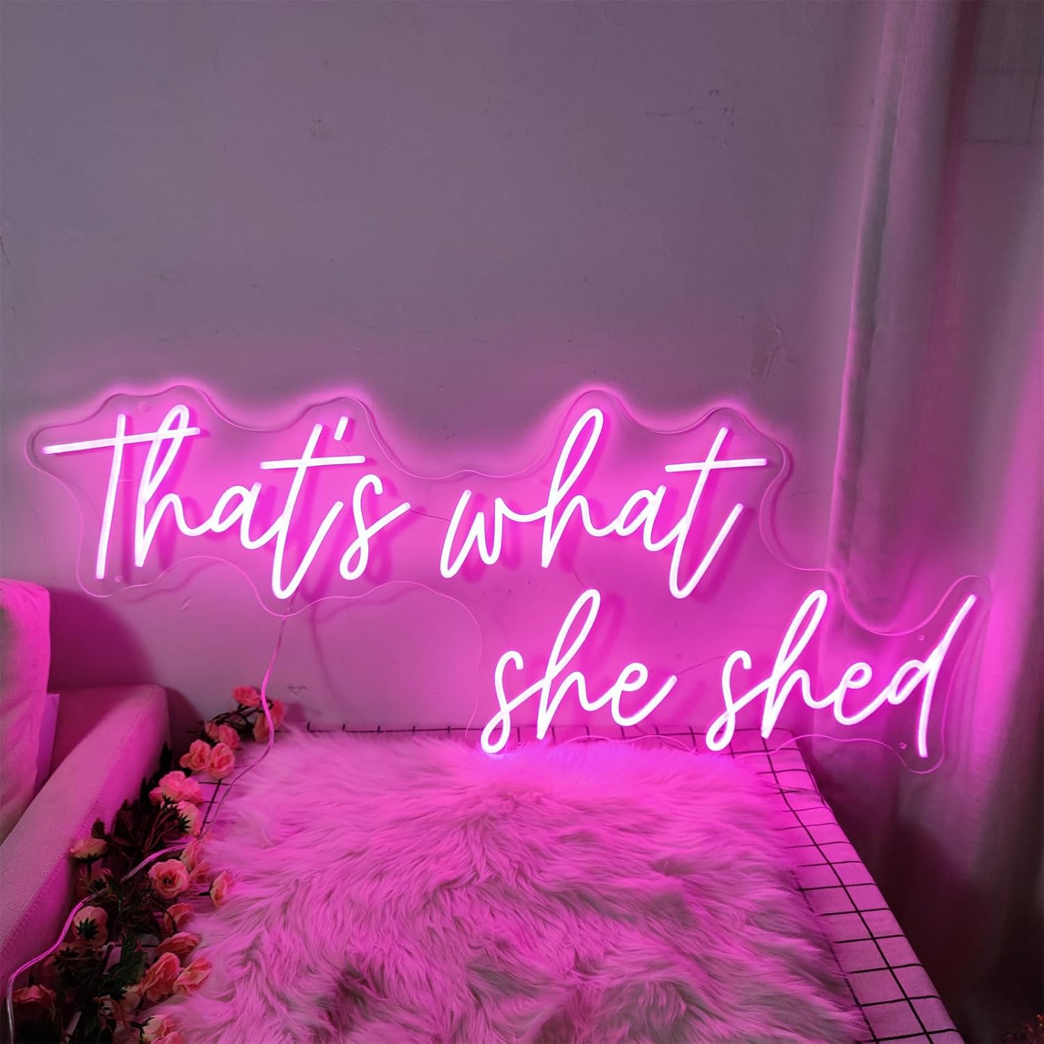 That's What She Shed Neon Sign for Wall Decor,Led Signs, Decoration Neon Lights for Bar Pub Christmas,Restaurant,Bedroom Neon Signs Engagement Birthday Wedding Party Size:80 * 33.3cm