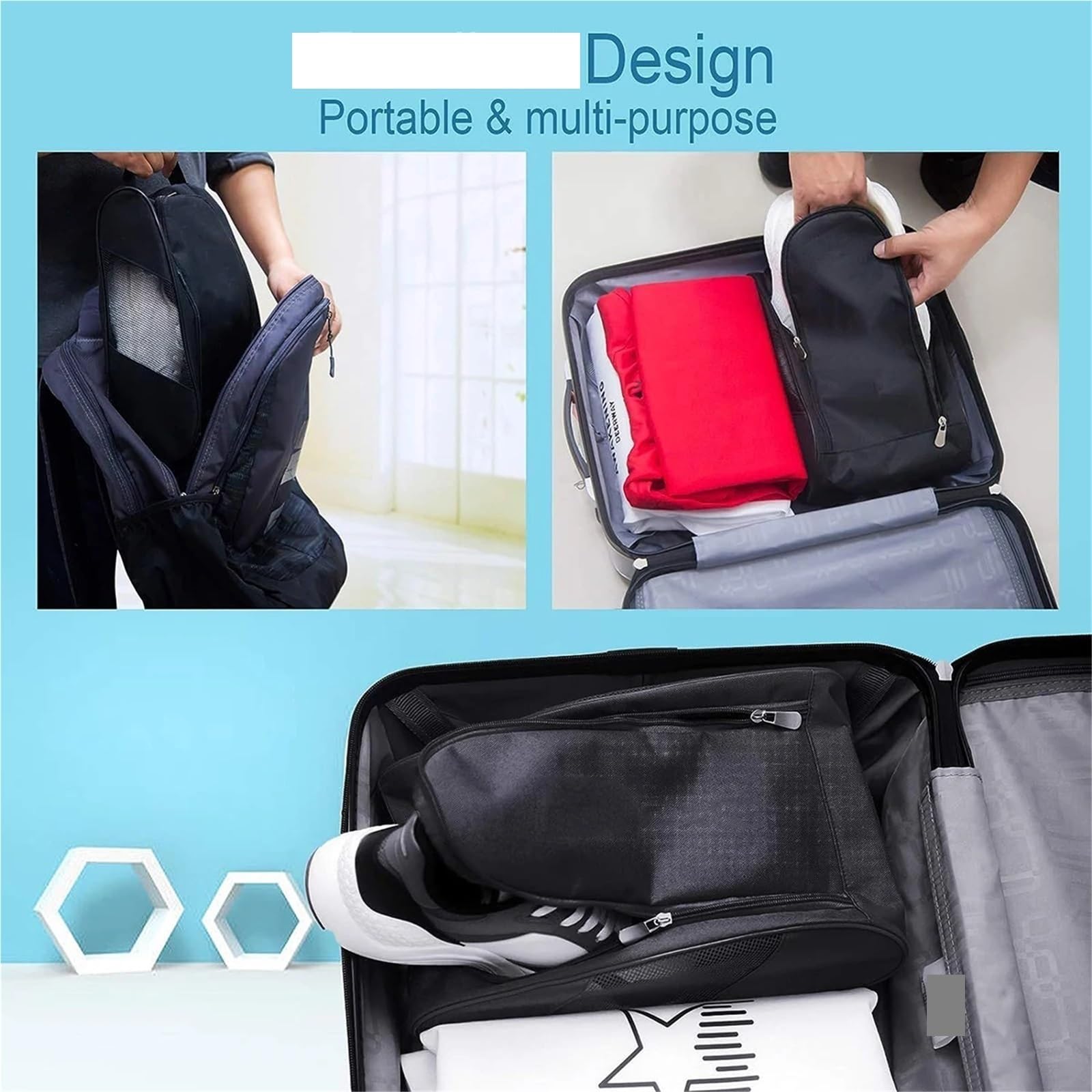 Bolsa De Baloncesto Bolsa de Baloncesto Bolsa de Botas de fútbol portátil, Bolsa de Zapatos de Baloncesto de fútbol de Golf for Hombres, Mujeres, niños y niñas