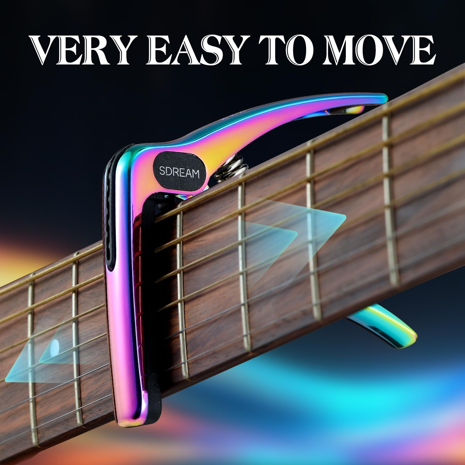 SDREAM Cejilla para guitarra eléctrica y acústica de 6 cuerdas (arcoíris)