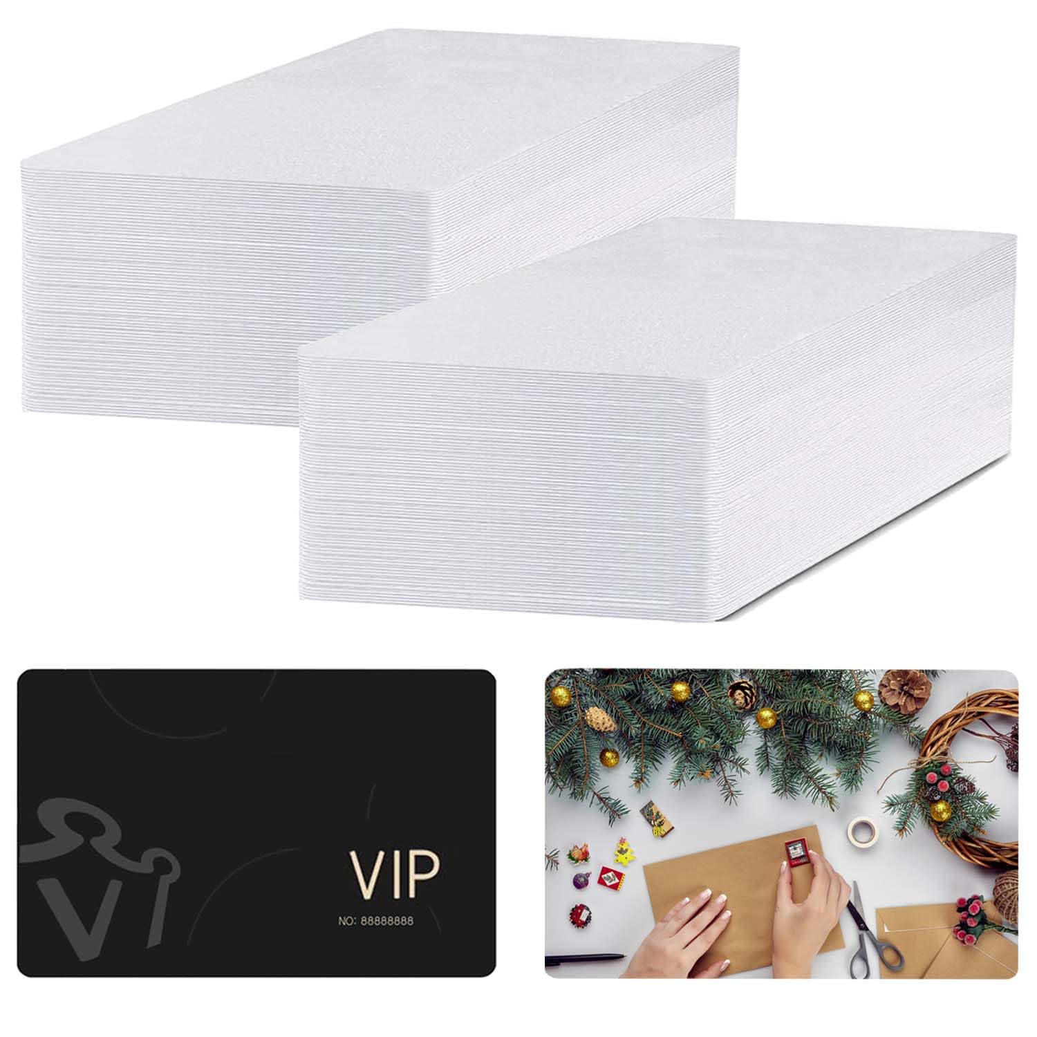50 Pcs Sublimation Business Cards Blanks,Can Transfer Any Picture and Text in the Computer on them.86 x 54 mm(0.24mm Thickness)