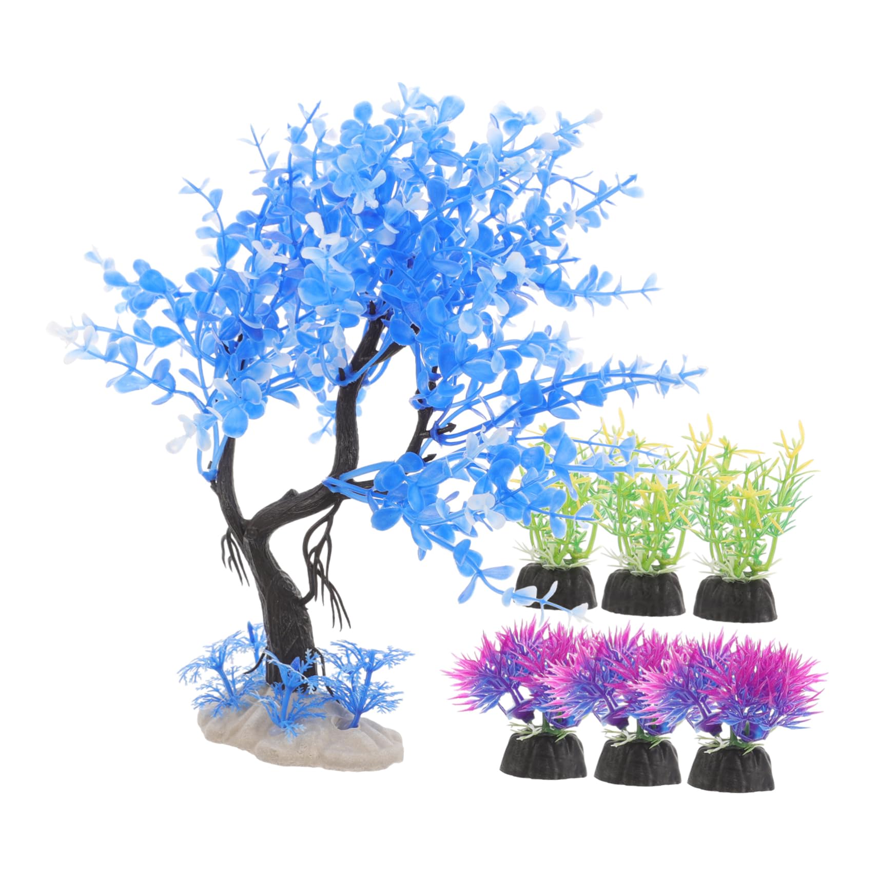 ULTECHNOVO 3 Set Piante Decorative in Acquatica Simulata Accessori Acquatici Finti per Acquari Decorazioni per Piccoli Pesci Piante per Acquari per i in 7 Pezzi*3